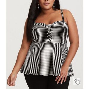 Torrid Black & White Stripe Sweetheart Knit Cami size 2x